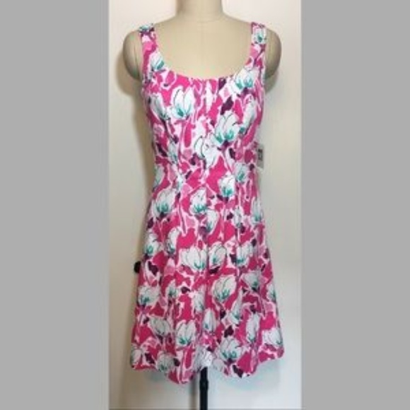 Anne Klein Dresses & Skirts - Anne Klein Pink Floral Cotton Dress sz10